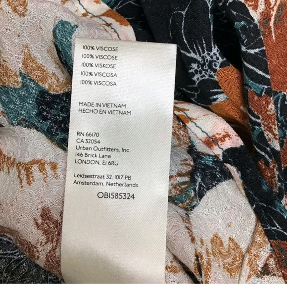 Free People Teal Floral Long Sleeve Blouse EUC - Picture 7 of 9